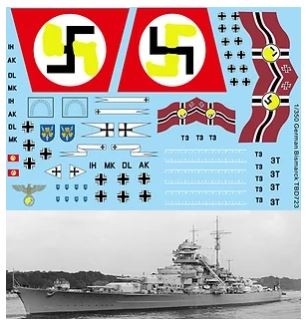 [사전 예약] TBD723 1/350 Decals X Bismarck German Battleship TB Decal TBD723