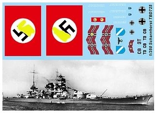 [사전 예약] TBD725 1/350 Decals X Scharnhorst German Battleship TB Decal TBD725