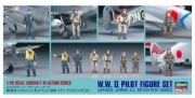 36007 1/48 WWII Pilot Figure Set : Japanese, German, US/British