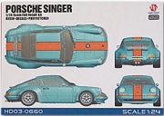 [사전 예약 ~6/5일] HD03-0660 1/24 Porsche Singer Full Detail Kit (Resin+PE+Decals+Metal parts+Metal Logo )