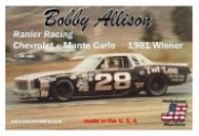 1981R 1/25 NASCAR '81 Winner Chevrolet Monte Carlo Rally Bobby Allison Ranier Racing #28
