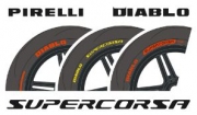12-040 DUCATI V4 Tyre markings Red/Yellow - 1/12 Decal for TAMIYA 14140