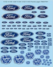 TBD791 1/12 1/18 1/20 1/24 1/32 1/43 Decals Ford Logo + 1903 Motor Oil Decal TB TBD791