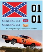 TBD716 1/12 Decals X General Lee Hazzard Dodge Charger TB Decal TBD716