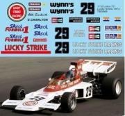 TBD666 1/12 Decals Lotus 72 Lucky Strike Dave Charlton 1972 TB Decal TBD666