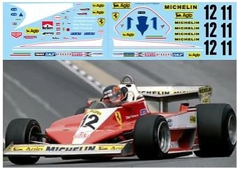 [사전 예약] TBD529 1/12 Decals for Ferrari 312T3 Villeneuve Reuteman TB Decal TBD529