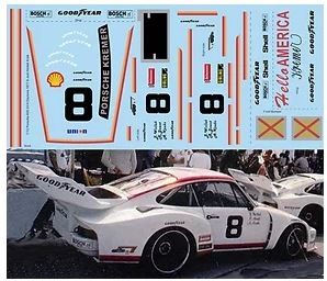 [사전 예약] TBD487 1/12 Decals Porsche 935 24 H Daytona 1977 8 Jost Wollek Kreb Decal TBD487