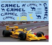 TBD434 1/12 Tobacco Decal for LOTUS 99T Ayrton Senna Satoru Nakajima TBD434