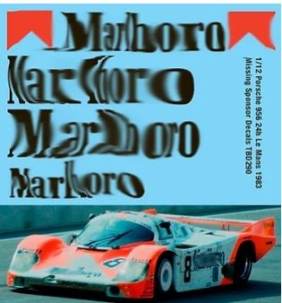 [사전 예약] TBD290 1/12 Porsche 956 24h Le Mans 1983 Missing Sponsor Decals Decal TBD290