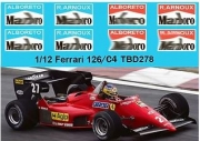 TBD278 1/12 Ferrari 126/C4 1984 Alboreto Arnoux Logo ( for MFH Hiro Kit) TBD278