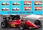 [사전 예약] TBD278 1/12 Ferrari 126/C4 1984 Alboreto Arnoux Logo ( for MFH Hiro Kit) TBD278