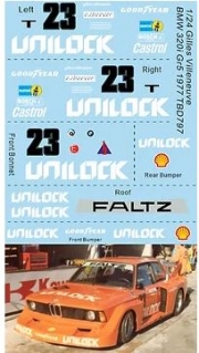 [사전 예약 ~12/4일] TBD797 1/24 Decals Gilles Villeneuve BMW 320 GR5 1977 Unilock Team TB Decal TBD797