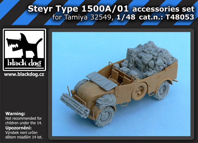 [사전 예약] T48053 1/48 Steyr Type 1500A/01 accessories set for Tamiya 32549, 25 resin parts