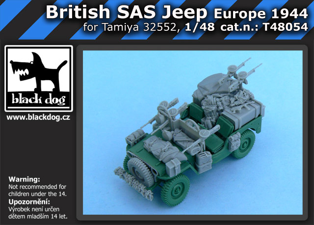 T48054 1/48 British SAS Jeep Europe 1944 for Tamiya 32552, 52 resin parts
