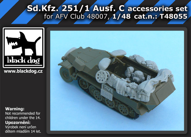 [사전 예약] T48055 1/48 Sd.Kfz. 251/1 Ausf.C accessories set for AFV Club AF48007, 27 resin parts