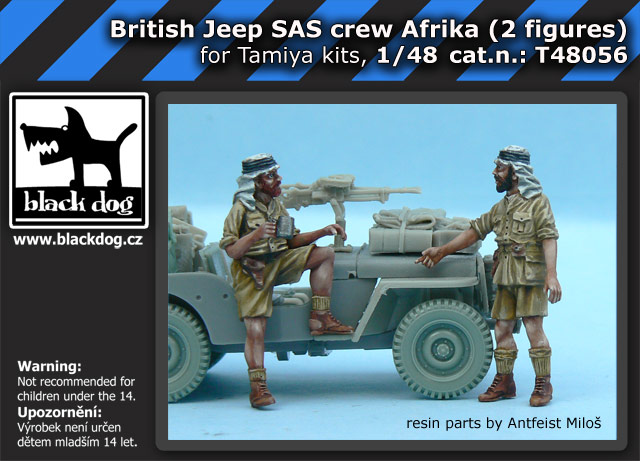 T48056 1/48 British SAS Jeep Crew Afrika (2 figures) for Tamiya kits