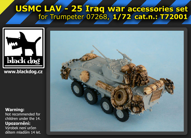 [사전 예약] T72001 1/72 LAV 25 Iraq War for Trumpeter 07268, 17 resin parts