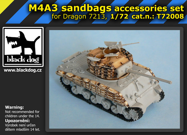 [사전 예약] T72008 1/72 M4A3 sandbags for Dragon 7213, 6 resin parts