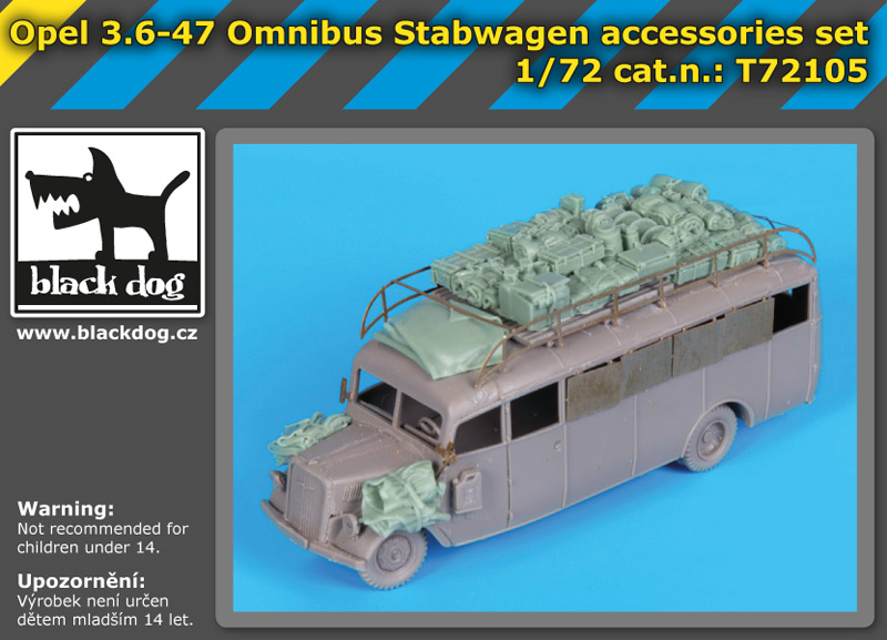[사전 예약] T72105 1/72 Opel 3.6-47 Omnibus Stabwagen accessories set for Roden
