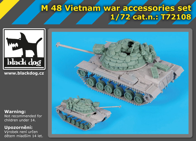 [사전 예약] T72108 1/72 M 48 Vietnam war accessories set for Italeri