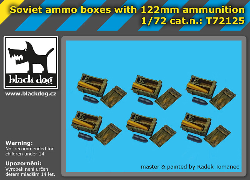 T72125 1/72 Soviet ammo boxes with 122 mm ammunition
