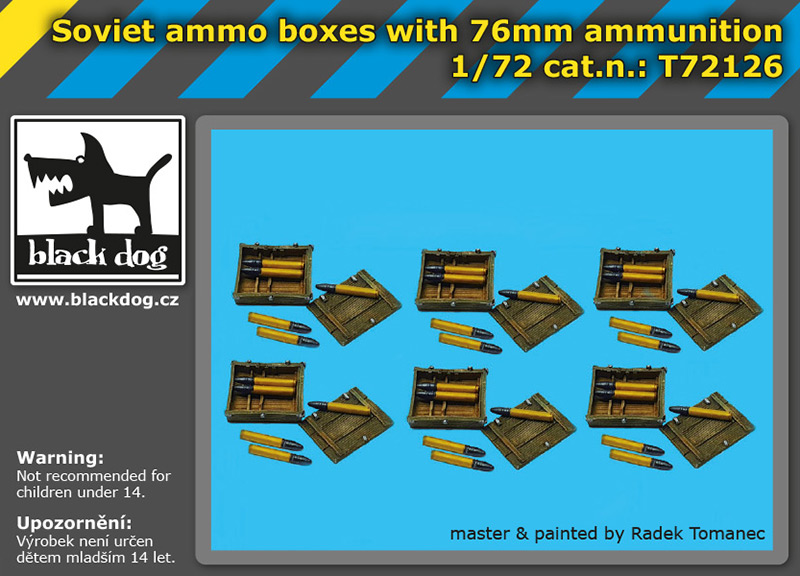 [사전 예약] T72126 1/72 Soviet ammo boxes with 76 mm ammunition