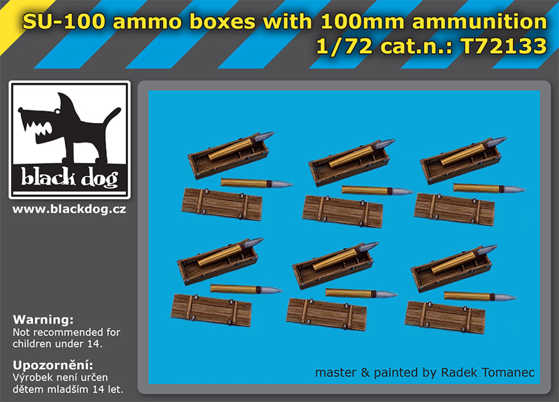 T72133 1/72 SU-100 ammo boxes with 100mm ammunition