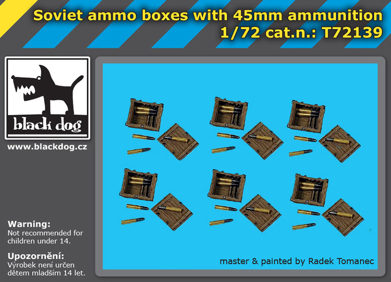 [사전 예약] T72139 1/72 Soviet ammo boxes with 45 mm amunition