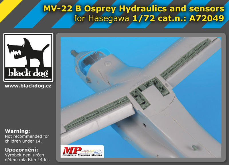 A72049 1/72 MV- 22B Osprey Hydraulics and sensors for Hasegawa
