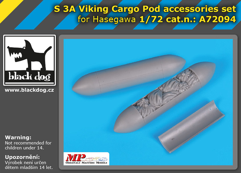 [사전 예약] A72094 1/72 S 3 A Viking cargo POD accessories set for Hasegawa