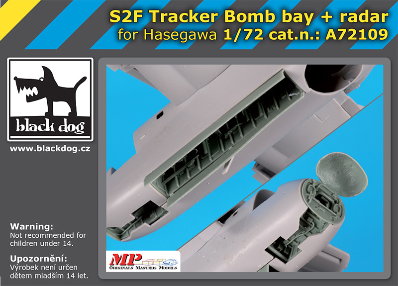A72109 1/72 S2F Tracker bomb bay+radar for Hasegawa