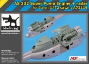 A72119 1/72 AS 332 Super Puma engine+ radar for Italeri