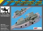 [사전 예약] A72119 1/72 AS 332 Super Puma engine+ radar for Italeri