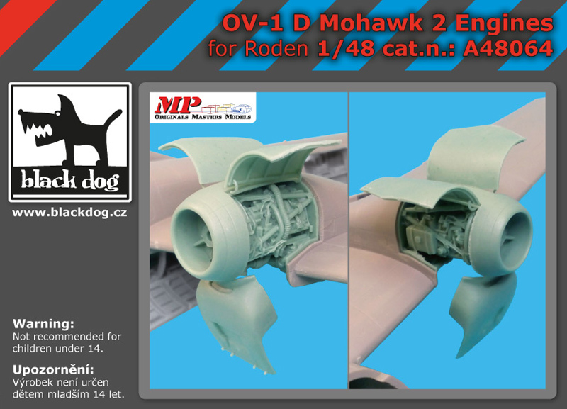 [사전 예약] A48064 1/48 OV-1 D Mohawk 2 engines for Roden