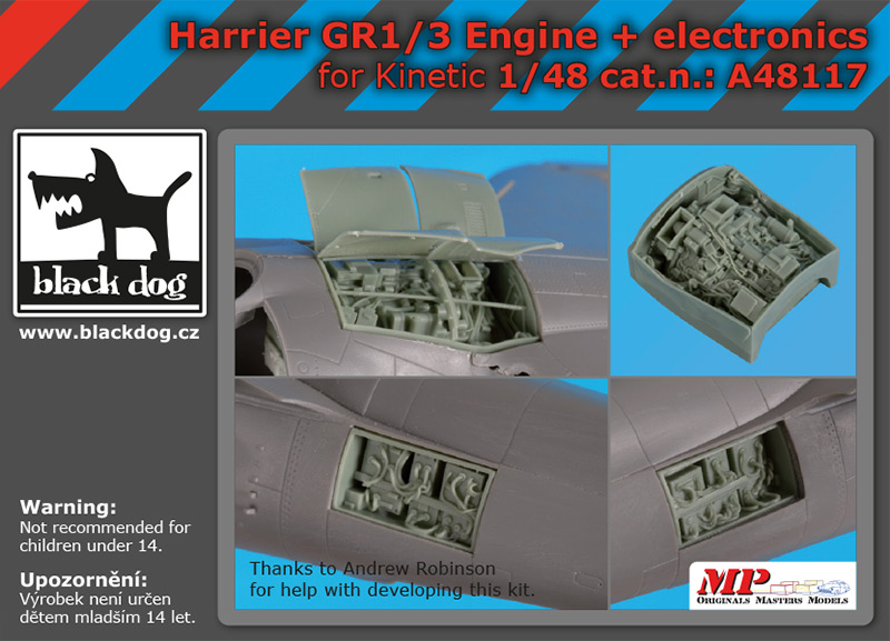 [사전 예약] A48117 1/48 Harrier GR 1/3 engine +electronics for Kinetic