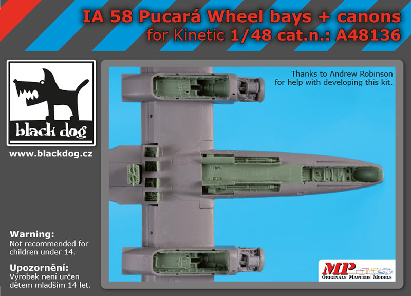 [사전 예약] A48136 1/48 IA 58 Pucará wheel bays +canon for Kinetic