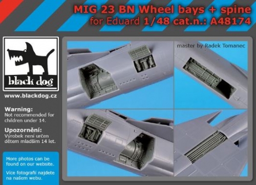 [사전 예약] A48174 1/48 Mig 23 BN wheel bays+spine for Eduard