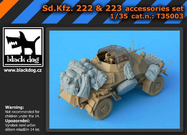 T35003 1/35 Sd.Kfz. 222 & 223 accessories set for Tamiya kits, 12 resin parts