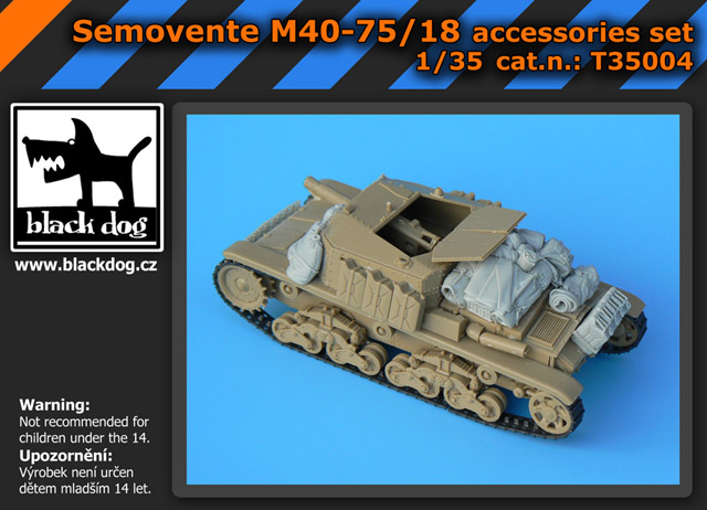 [사전 예약] T35004 1/35 Semovente M40-75/18 accessories set for Tamiya kit, 17 resin parts