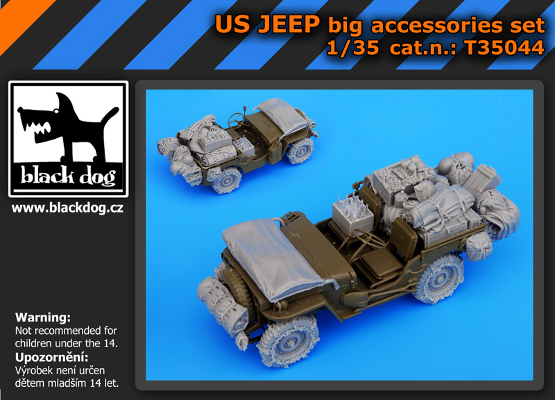 [사전 예약] T35044 1/35 US Jeep big accessories set for Tamiya