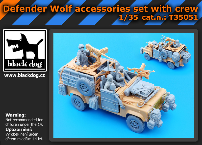 [사전 예약] T35051 1/35 Defender Wolf accessories set with crew for Hobby Boss