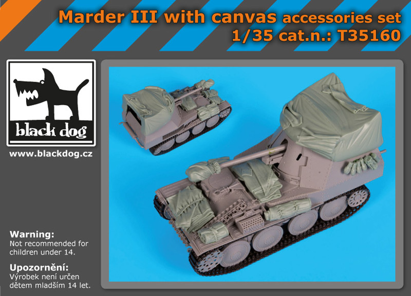 [사전 예약] T35160 1/35 Marder III with canvas accessories set for Dragon