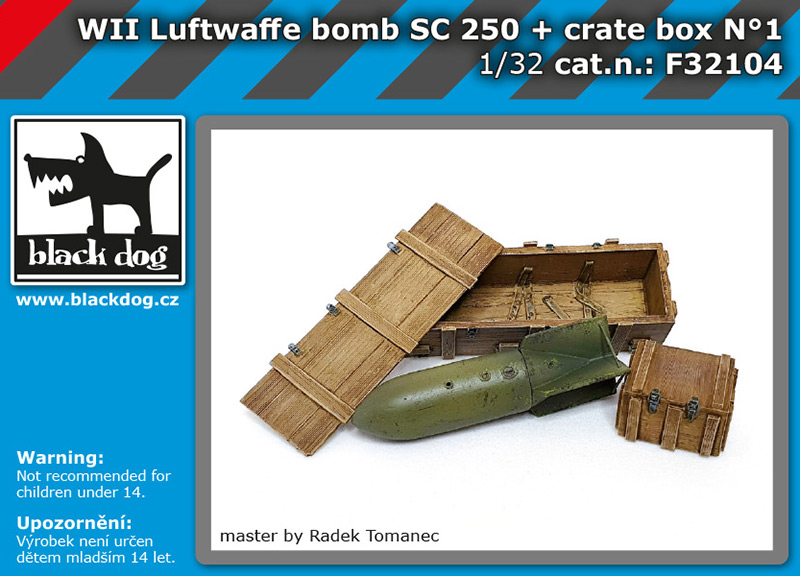 F32104 1/32 WW II Luftwaffe bomb SC 250 + crate box N°1