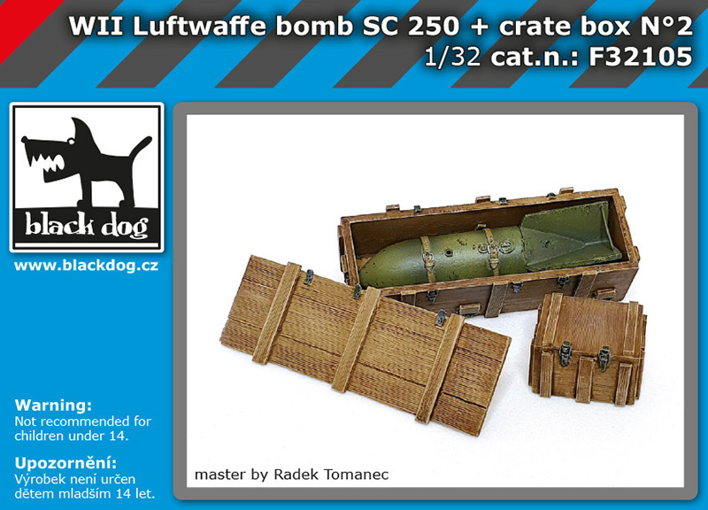 [사전 예약] F32105 1/32 WW II Luftwaffe bombs SC 250 + crate box N°2
