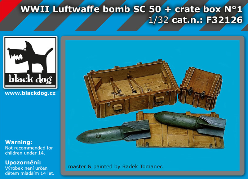 [사전 예약] F32126 1/32 WW II Luftwaffe bomb Sc 50+crate box