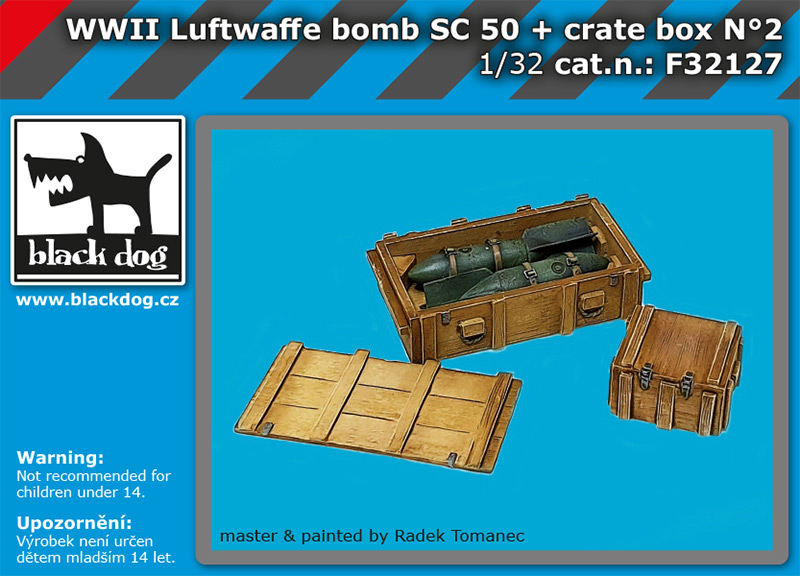 F32127 1/32 WW II Luftwaffe bomb Sc 50+crate box N°2