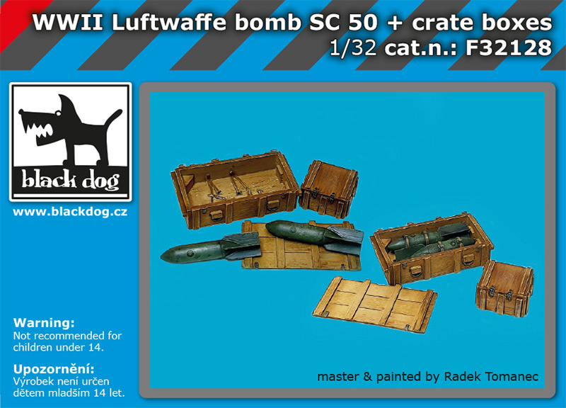 [사전 예약] F32128 1/32 WW II Luftwaffe bomb Sc 50+crate boxes