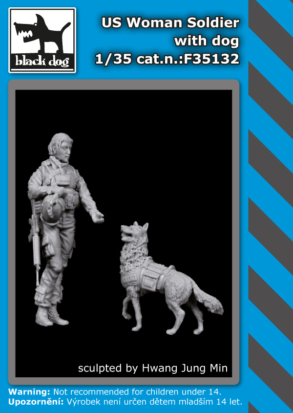 F35132 1/35 US Woman soldier with dog