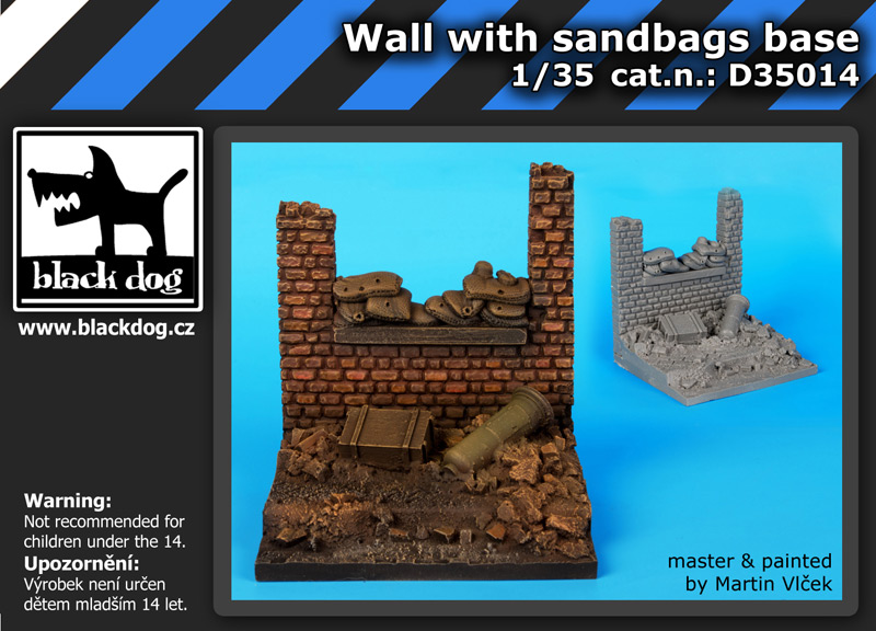[사전 예약] D35014 1/35 Wall with sand bags base