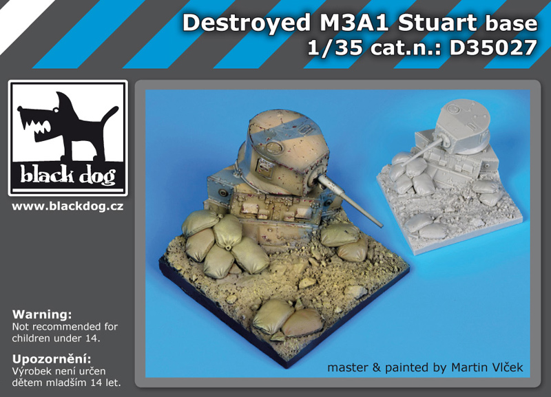 D35027 1/35Destroyed M3A1 Stuart base